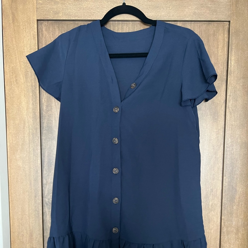 Blue shift dress